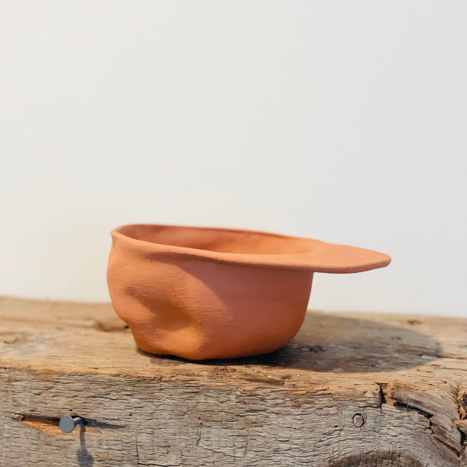 Terracotta bowl/planter in the shape of a hat