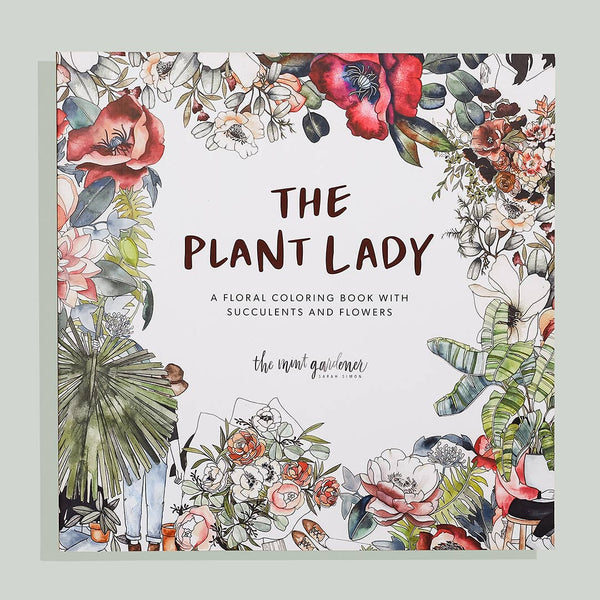 Floral coloring book with succulents and flowers 